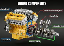 Yellow V Engine Assembly