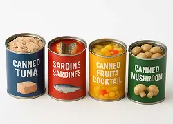 Assorted Open Canned Foods