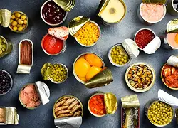 Open Assorted Tin Foods