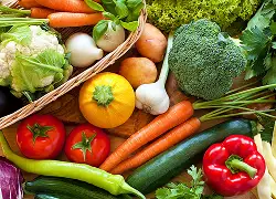 Basket Fresh Garden Vegetables